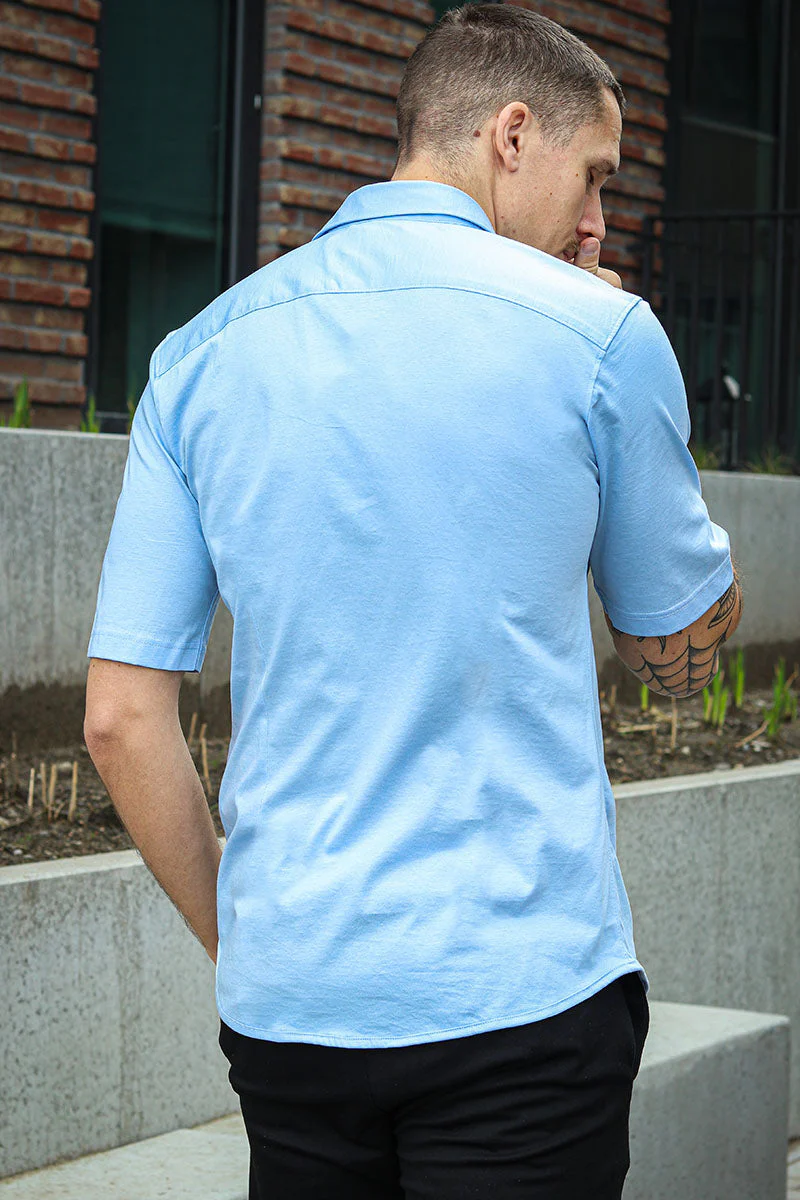 ONLY & SONS Miles SS Stretch Shirt Cashmere Blue - Image 6