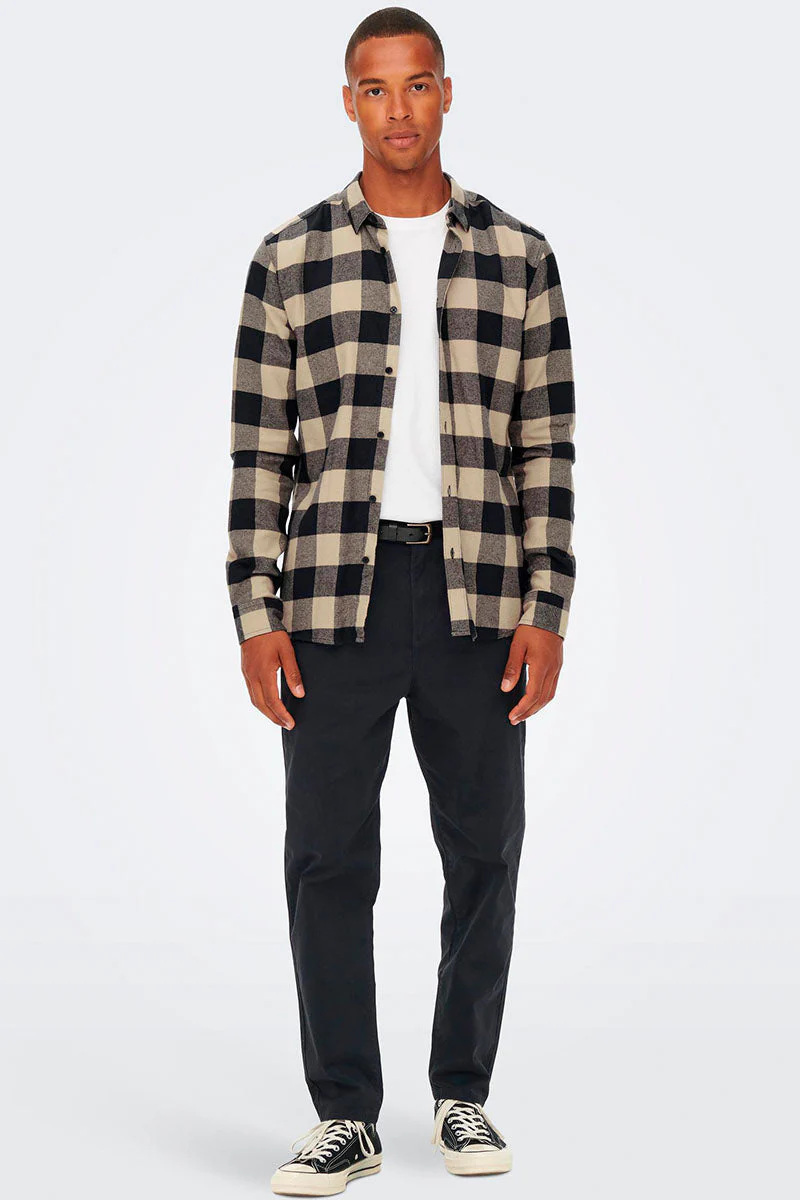 ONLY & SONS Gudmund LS Checked Shirt Dark Navy - Image 2
