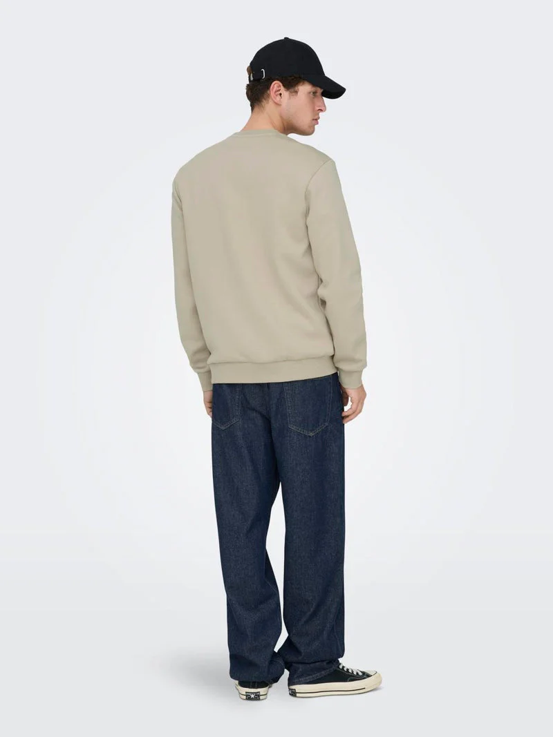 ONLY & SONS Ceres Crew Neck Sweat Silver Lining - Image 8
