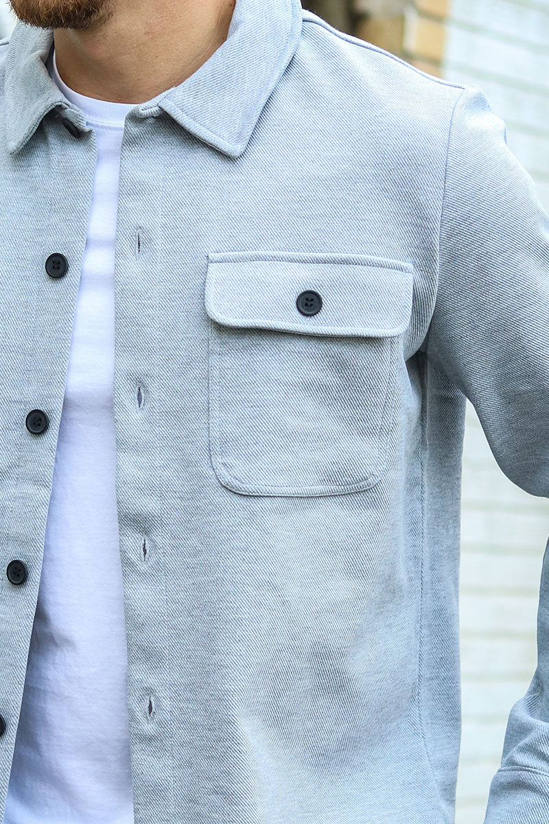 ONLY & SONS Kodyl Overshirt  Light Grey Melange - Image 3