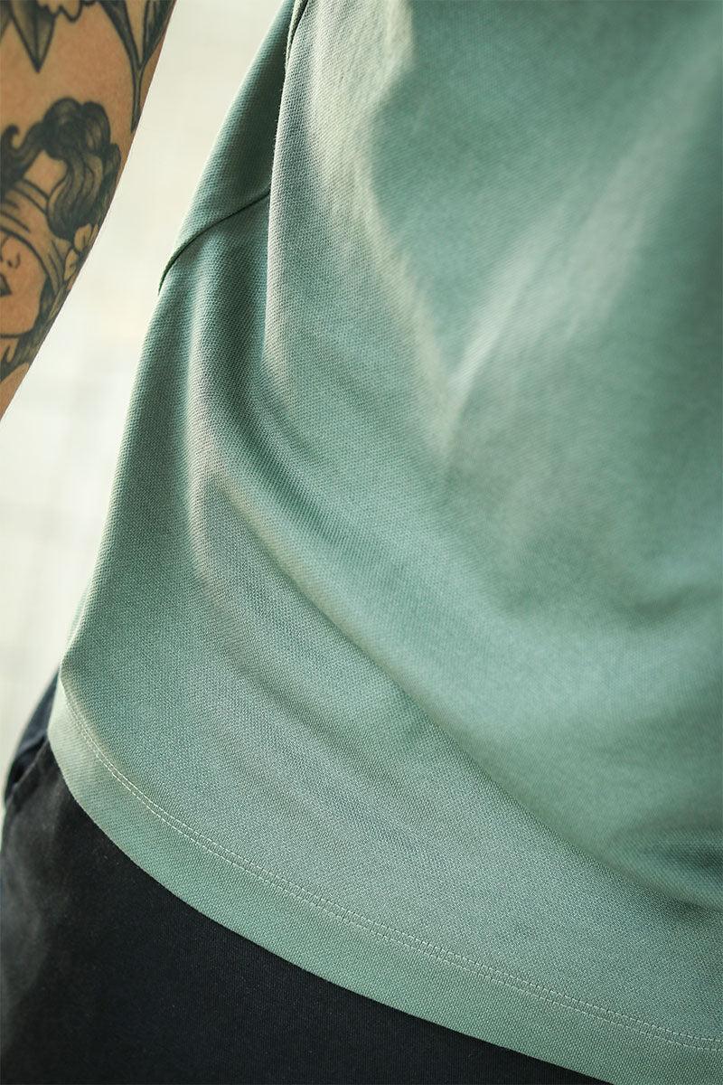 Selected Fave Zip Polo SS Agave Green - Image 5