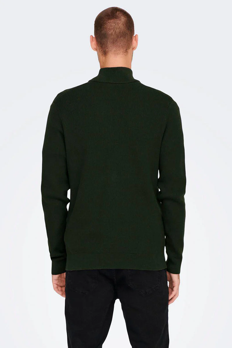 ONLY & SONS PHIL COTTON HALF ZIP KNIT Rosin - Image 4