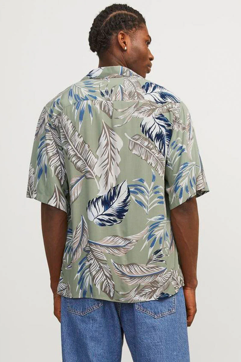 Jack & Jones Jeff AOP Resort Shirt SS Oil Green - Image 5