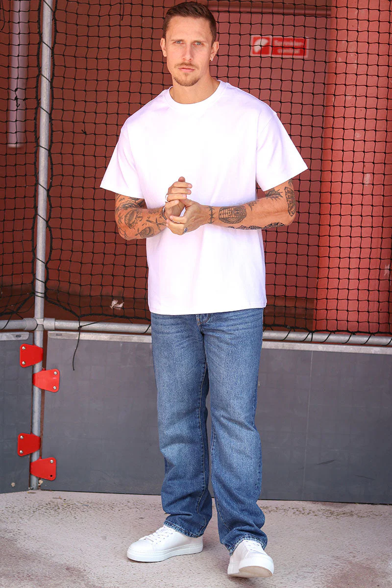 Solid Danton Box Fit Tee White - Image 2