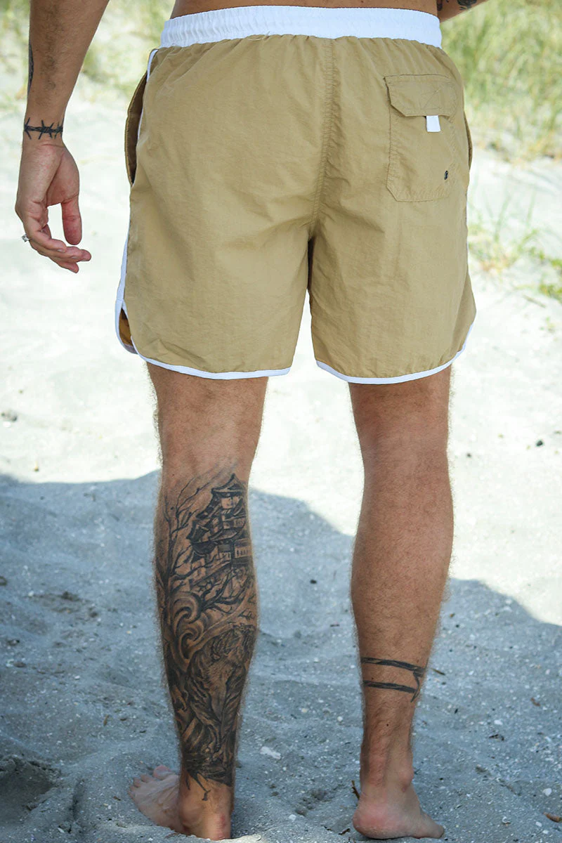 Urban Classics Retro Badeshorts White/Beige - Image 5