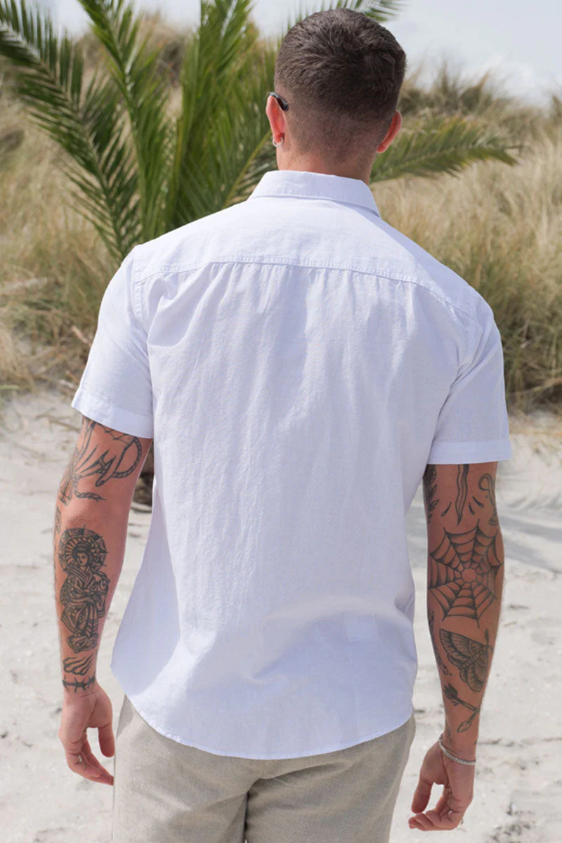 Selected Regular New Linen Shirt SS White - Image 4