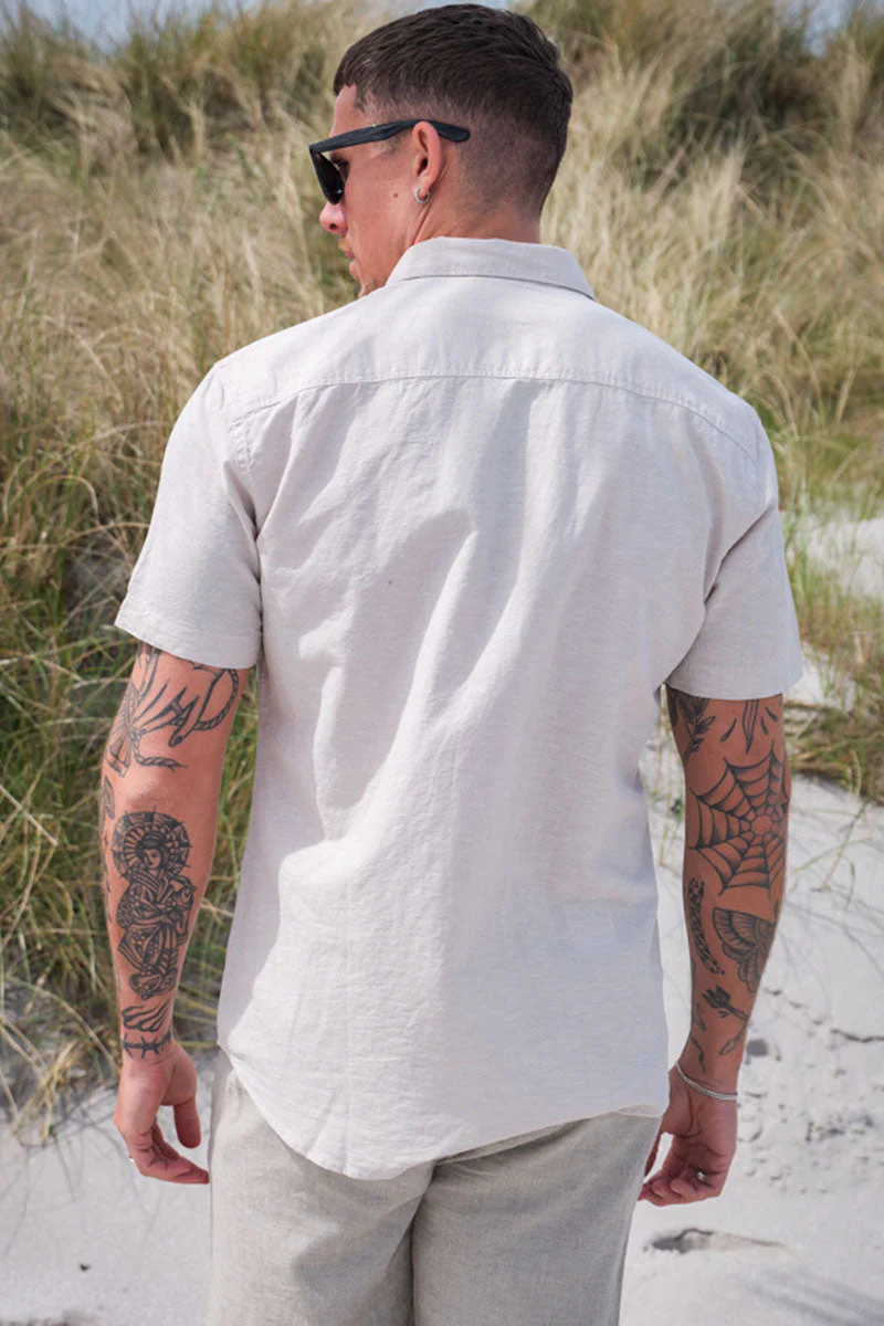 Selected Regular New Linen Shirt SS Pure Cashmere - Image 4
