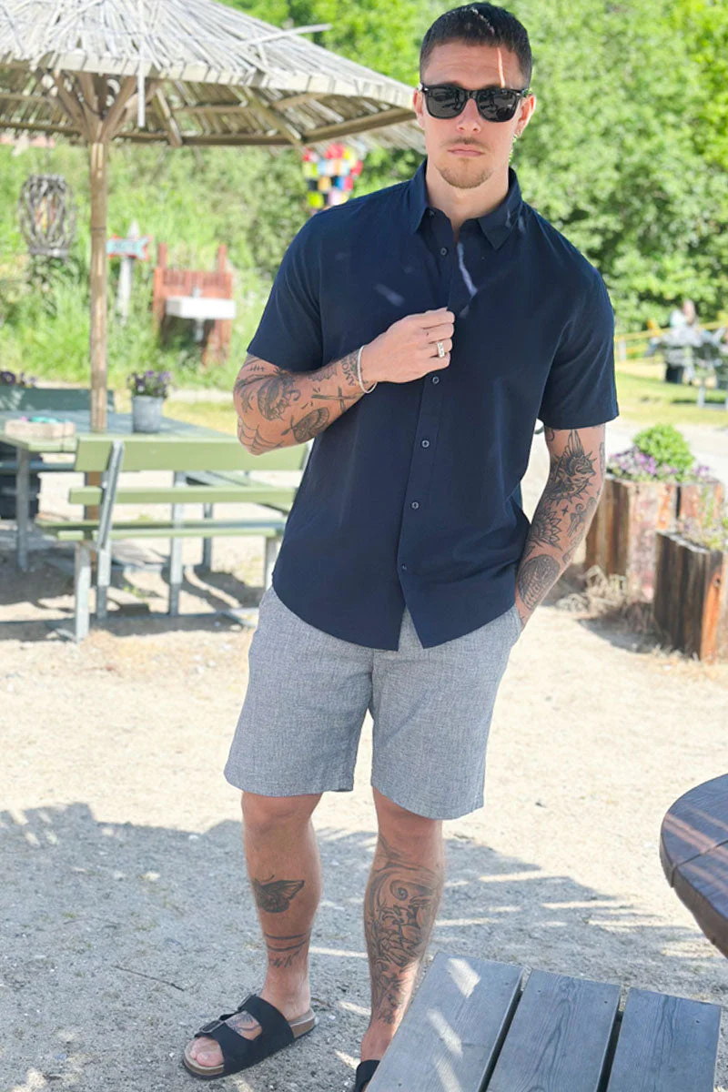 Selected Regular New Linen Shirt SS Sky Captain - Image 2