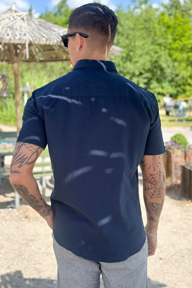 Selected Regular New Linen Shirt SS Sky Captain - Image 4