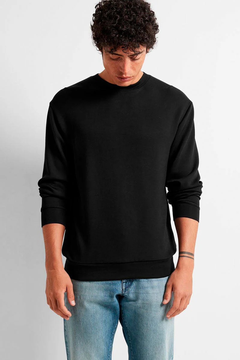 Selected Emanuel Soft Crew Neck Sweat Black - Image 4