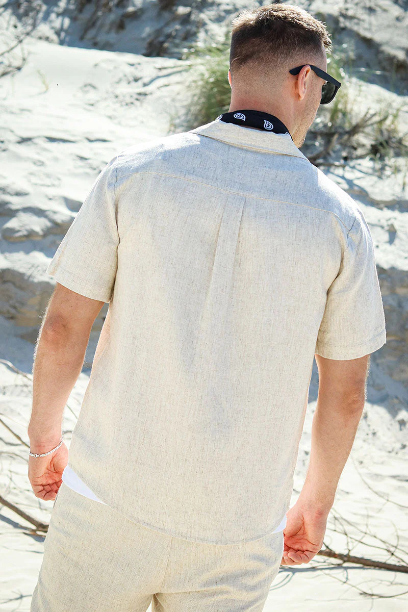 ONLY & SONS Kari Relaxed SS Shirt Viscose Linen Oatmeal - Image 4