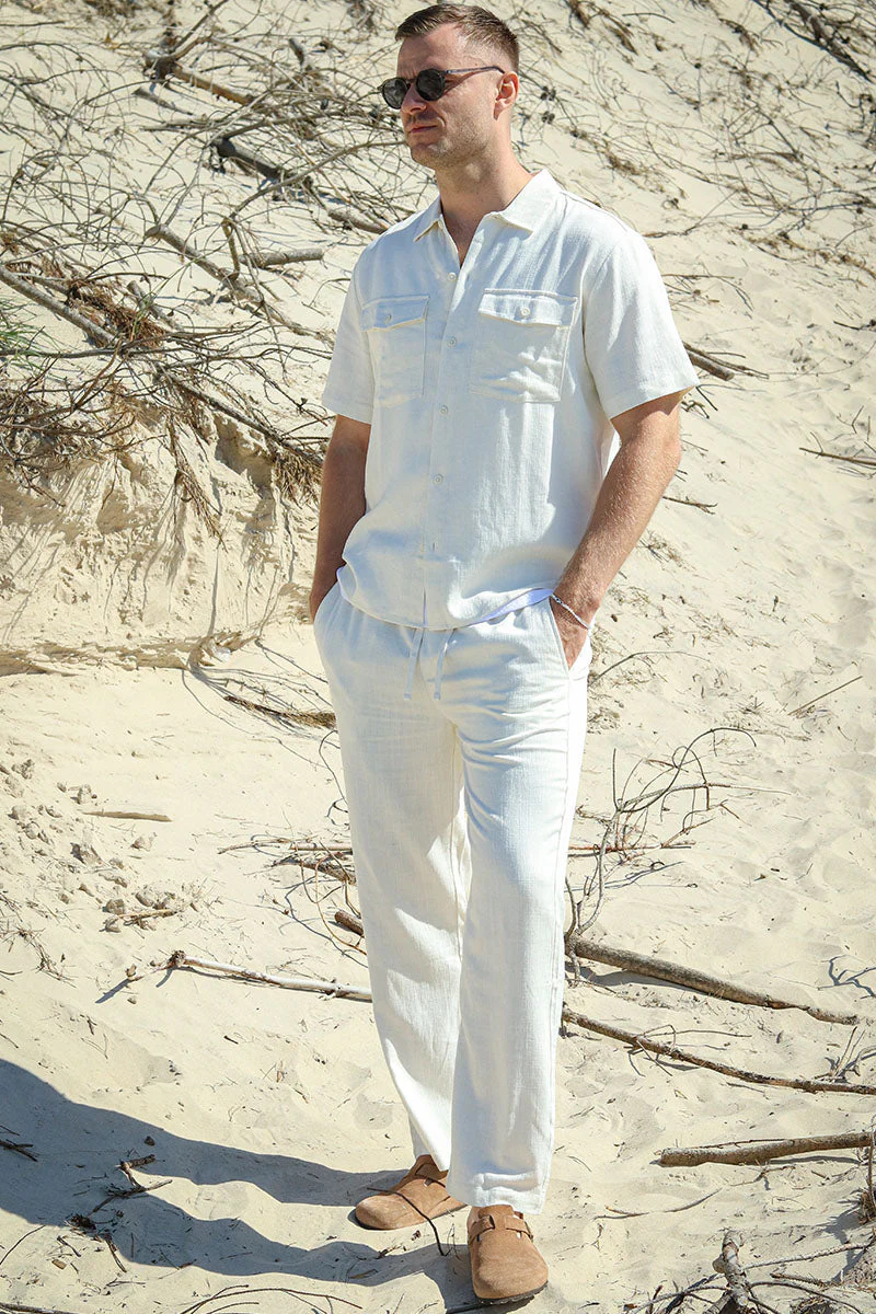 ONLY & SONS Kari Relaxed SS Shirt Viscose Linen White - Image 2