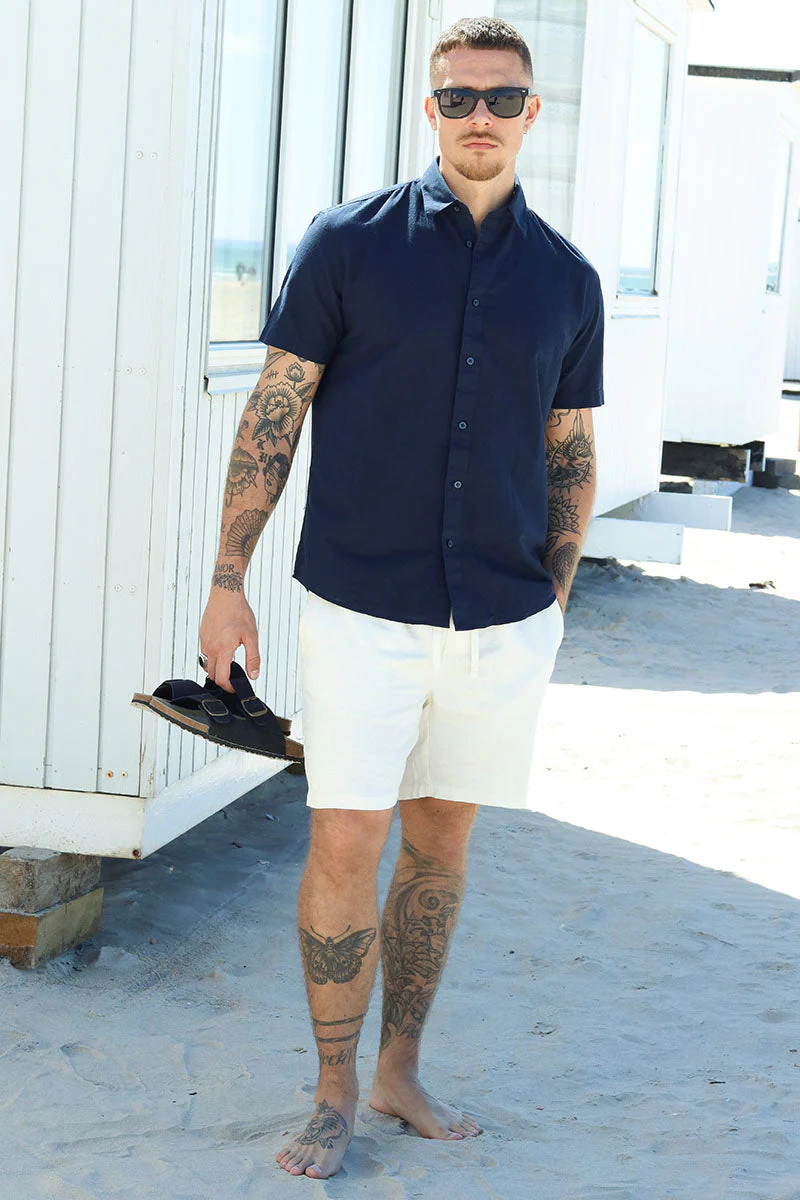 ONLY & SONS Caiden SS Linen Shirt Night Sky - Image 2