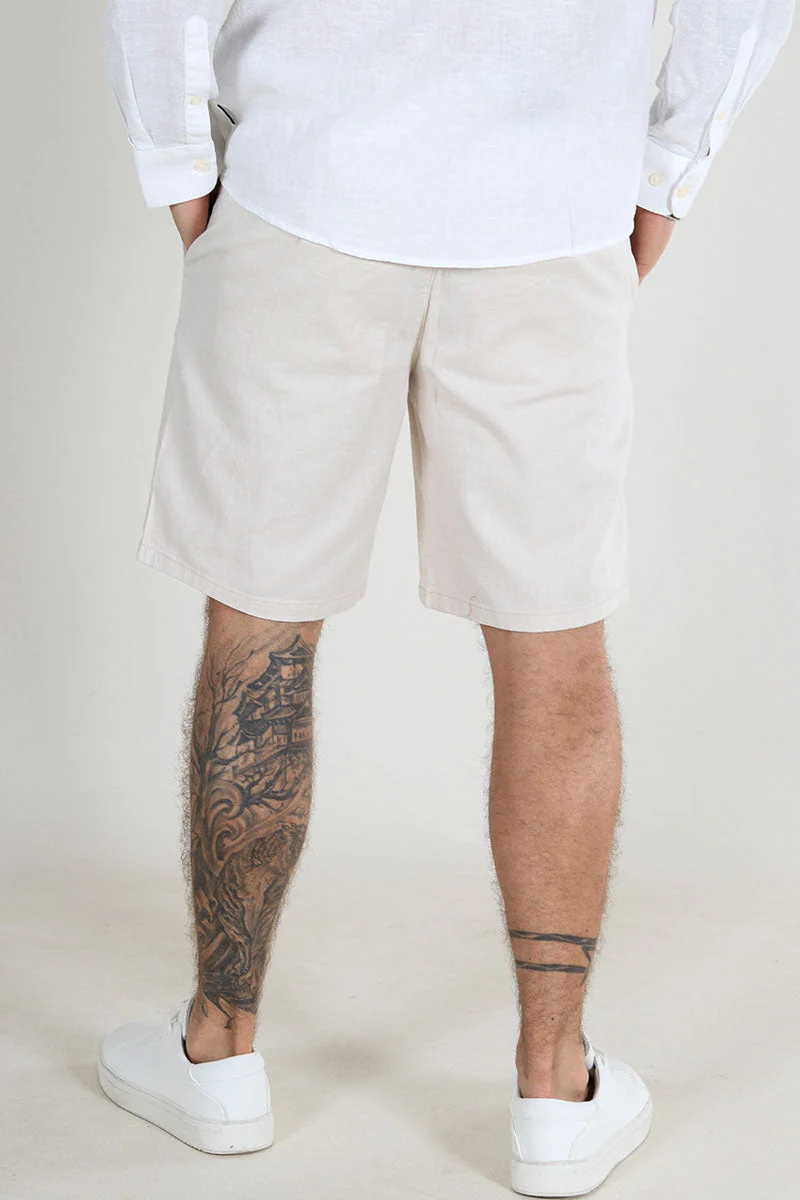 ONLY & SONS Mark Cotton Linen Shorts Silver Lining - Image 4