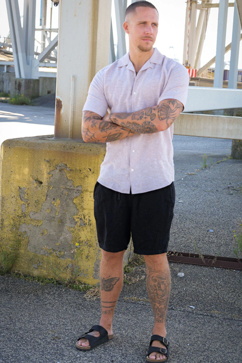ONLY & SONS Caiden SS Resort Linen Shirt Chinchilla - Image 2