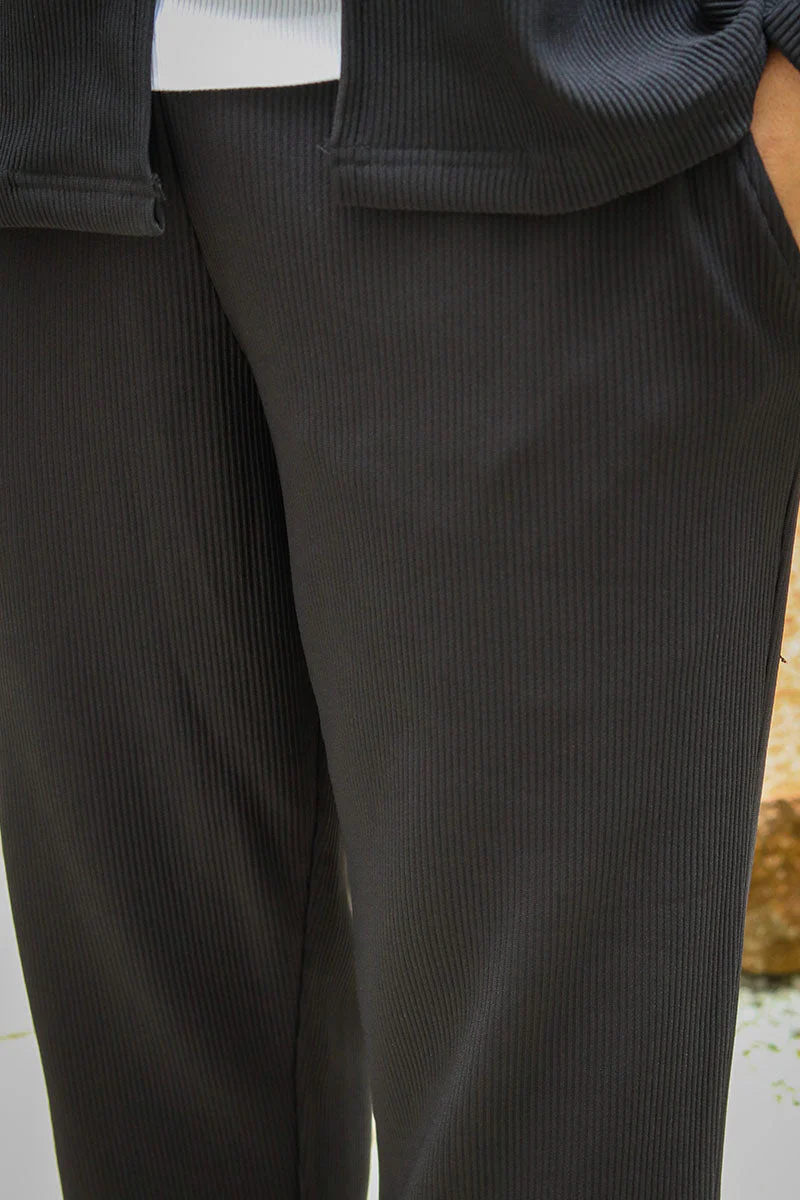 Selected Straight Plisse Trousers Black - Image 3