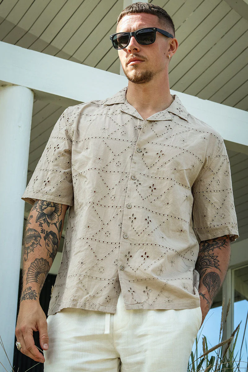 ONLY & SONS Aron Relax SS Chiffly Resort Shirt Chinchilla - Image 3