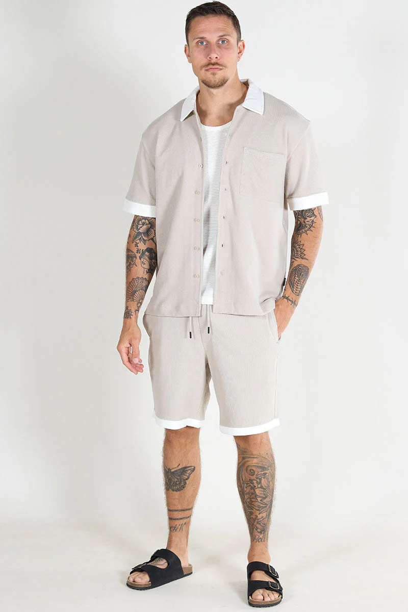 ONLY & SONS Mabon Relax Emb SS Shirt Silver Lining - Image 2
