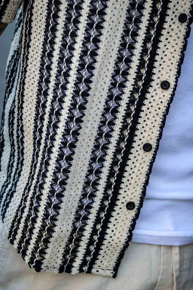 ONLY & SONS Dani Crochet Resort SS Shirt Cloud Dancer - Image 3