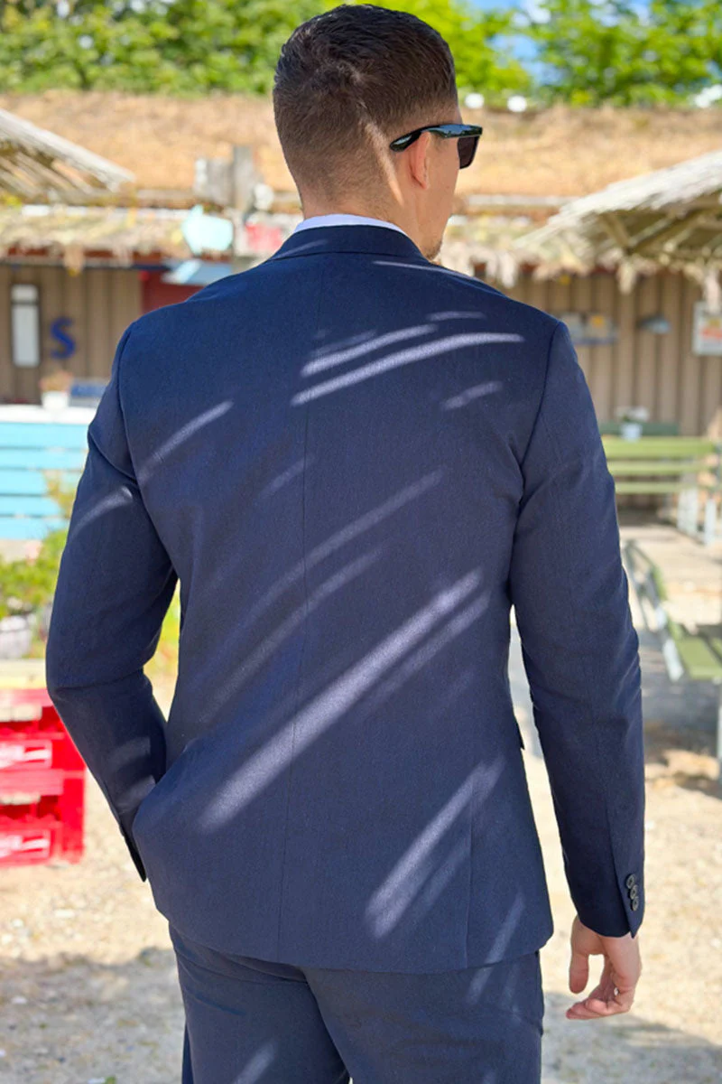 Jack & Jones Riviera Linen Blazer Dark Navy - Image 6