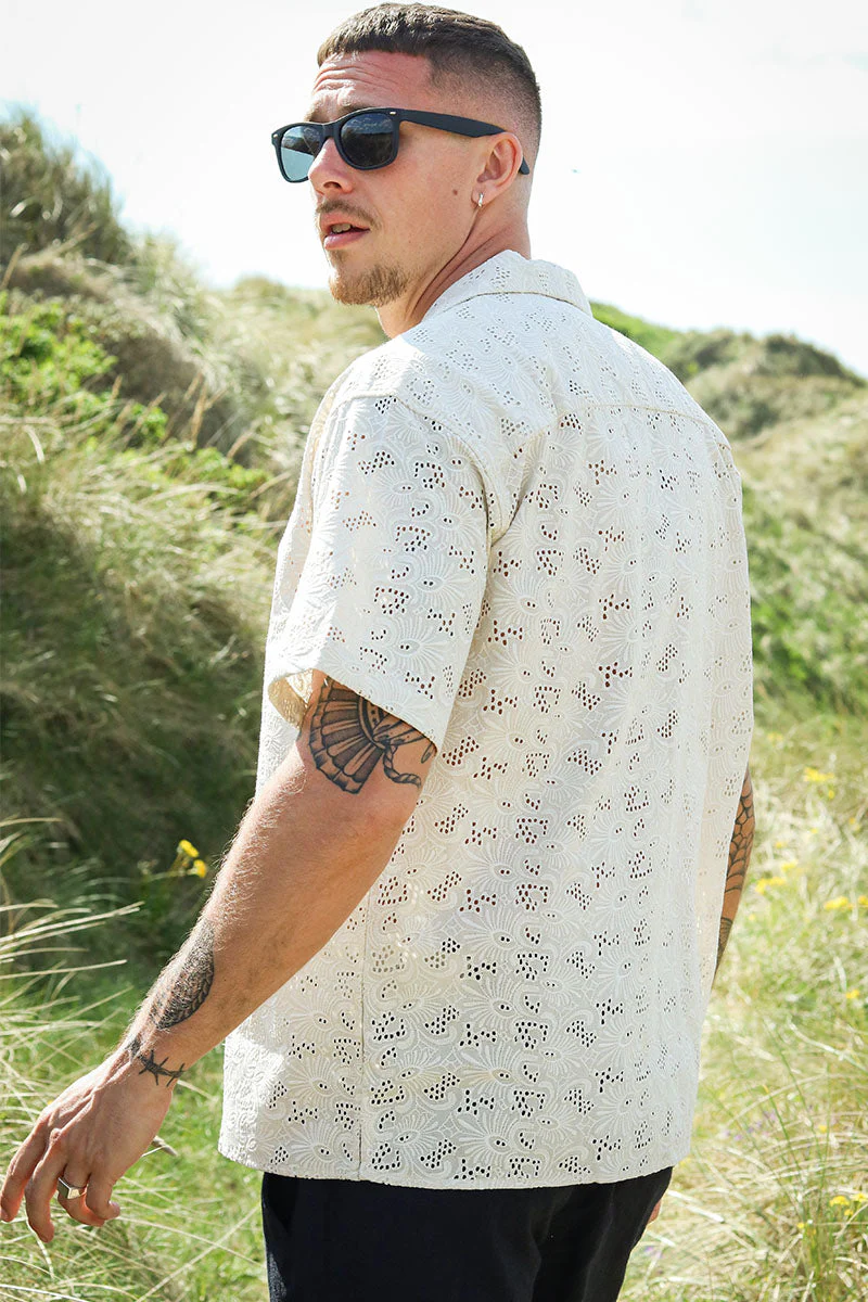 Jack & Jones Havana Lace Resort Shirt Moonbeam - Image 3