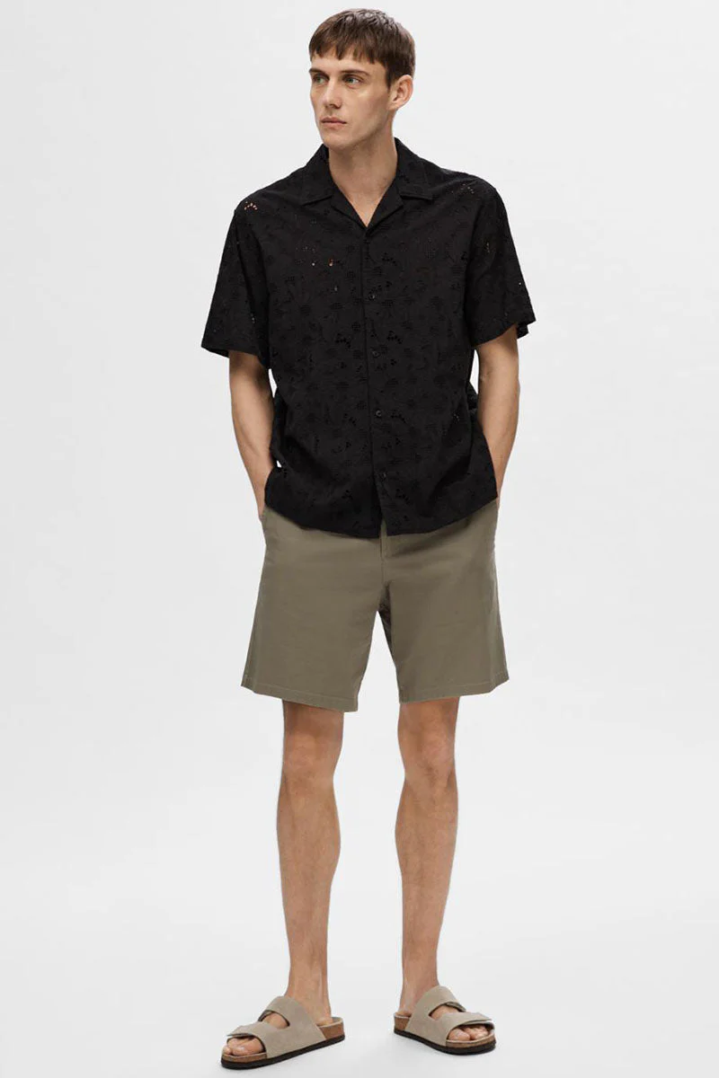 Selected Relax Jax Shirt SS Broderie Black - Image 2