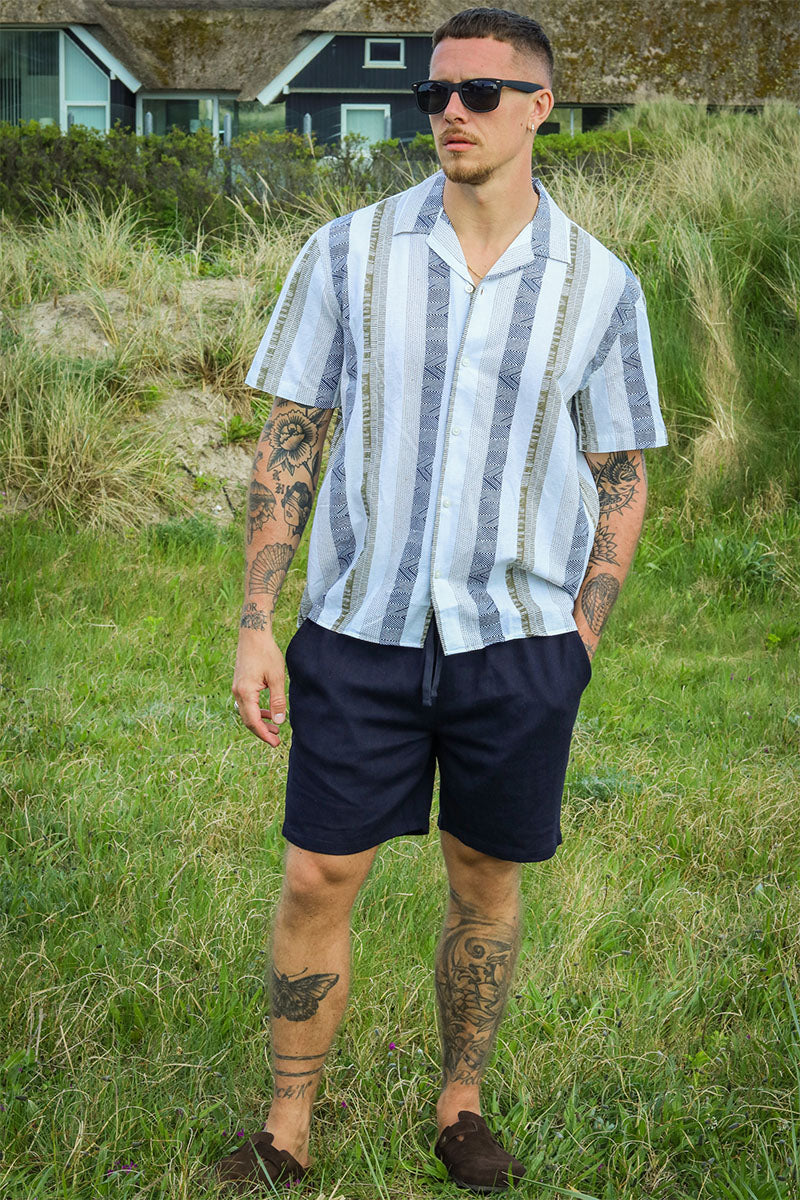 Selected Relax New Linen Shirt SS Resort Egret AOP - Image 2