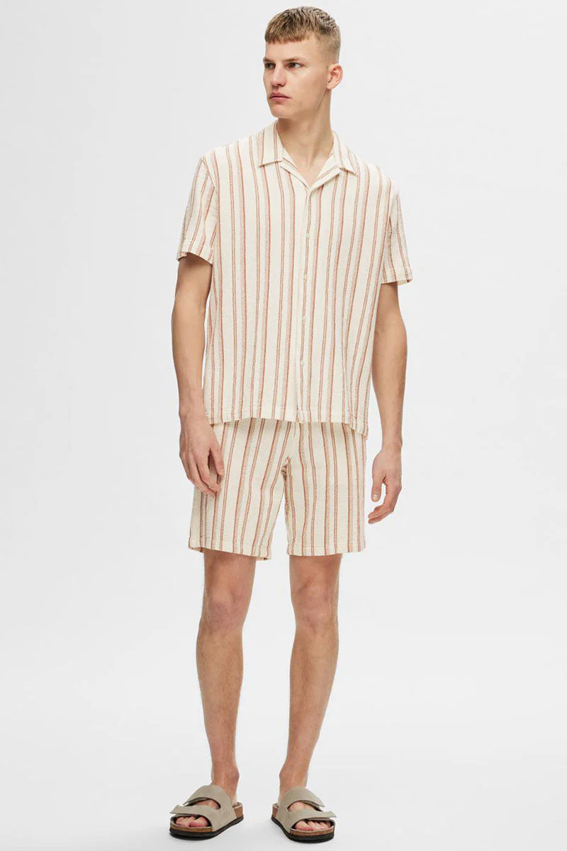 Selected Regular West Shirts SS Resort Egret - Image 2