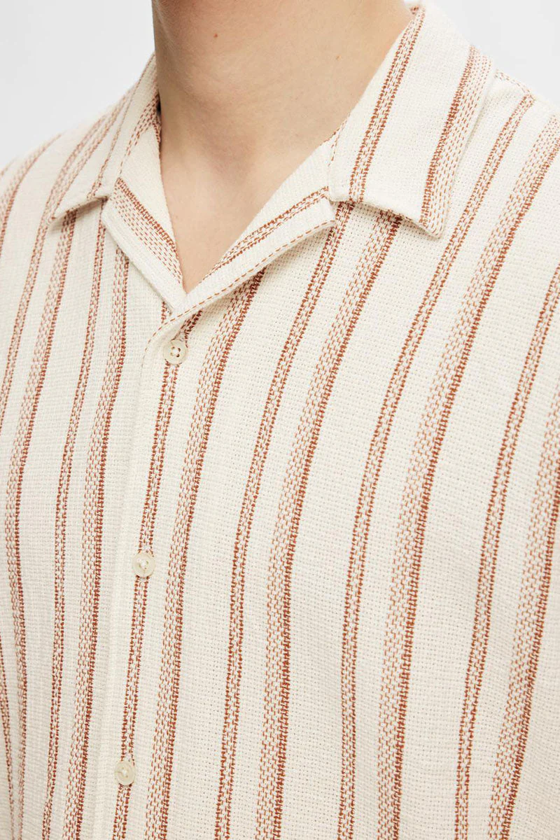 Selected Regular West Shirts SS Resort Egret - Image 3