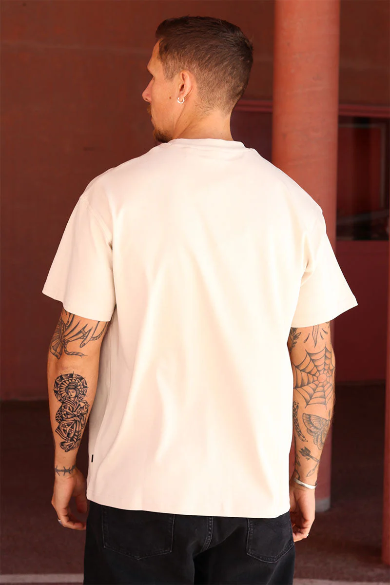 Solid Danton Box Fit Tee Oatmeal - Image 5