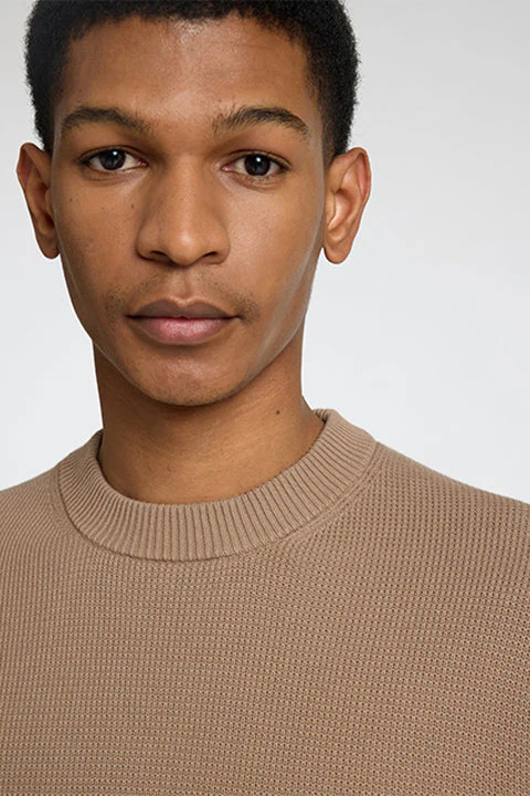 Selected Dane LS Structure Knit Crew Neck Greige - Image 4