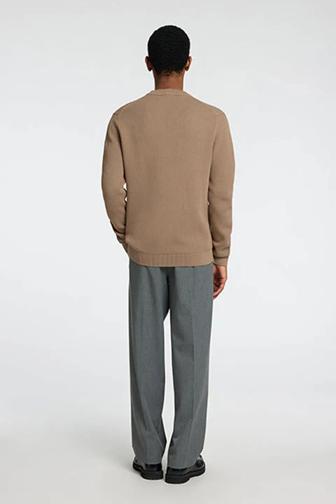 Selected Dane LS Structure Knit Crew Neck Greige - Image 5