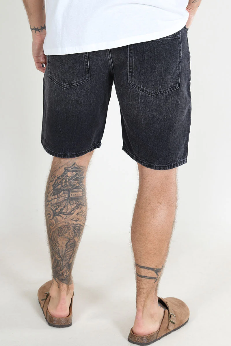 ONLY & SONS Edge Denim Shorts Washed Black - Image 4