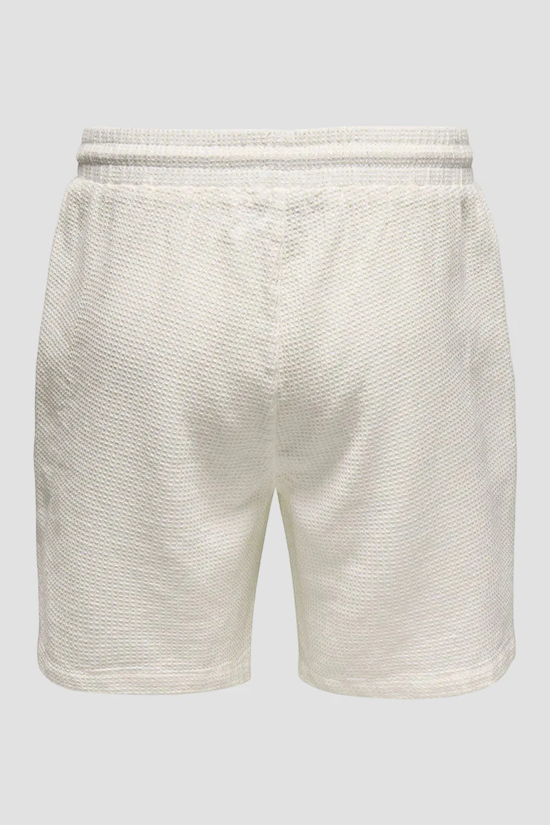 ONLY & SONS Bertil Waffle Shorts Cloud Dancer - Image 6