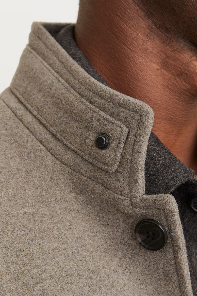 Jack & Jones Melton Wool Coat Greige - Image 5