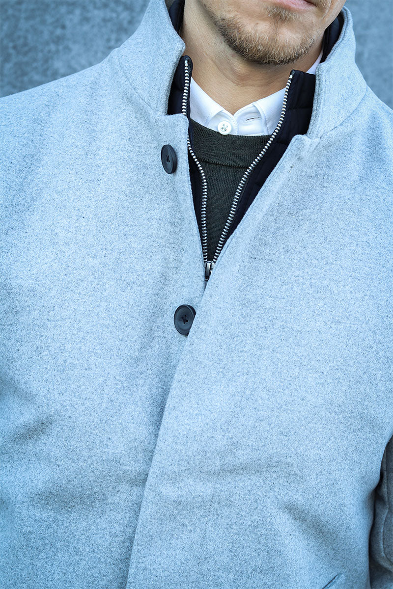 Jack & Jones Harrison Wool Jacket  Light Grey Melange - Image 7