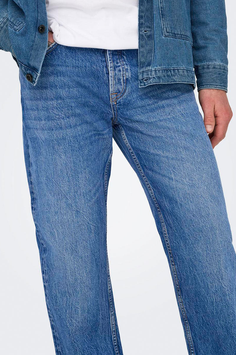 Only & Sons Edge Straight Fit 0017 Bright Blue Denim - Image 3