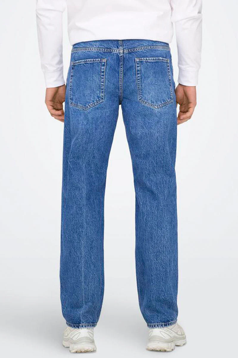 Only & Sons Edge Straight Fit 0017 Bright Blue Denim - Image 5