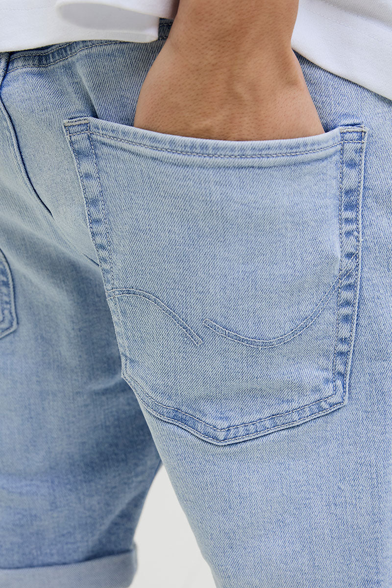 Jack & Jones Rick Regular Fit Shorts 361 Blue Denim - Image 4