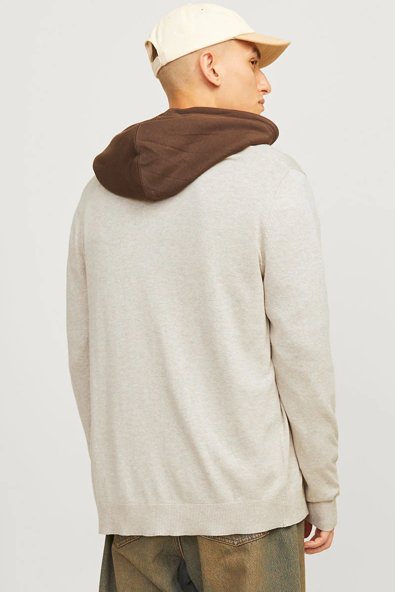 Jack & Jones Emil Knit Cardican Oatmeal - Image 6