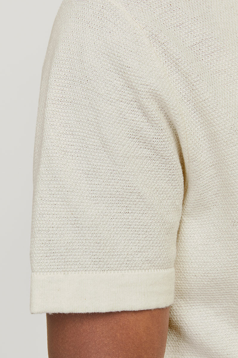 Jack & Jones Emil Knit Structure Shirt SS Cloud Dancer - Image 5