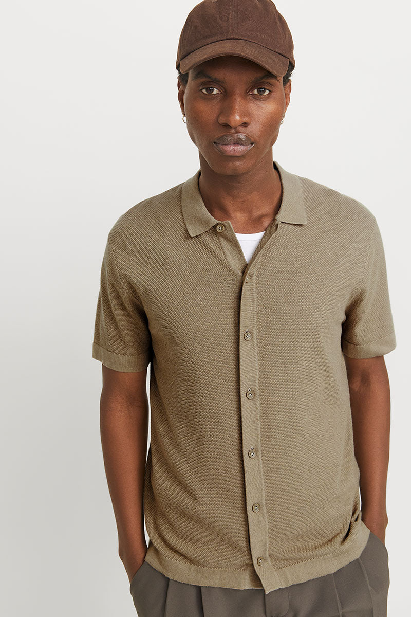 Jack & Jones Emil Knit Structure Shirt SS Coriander - Image 3