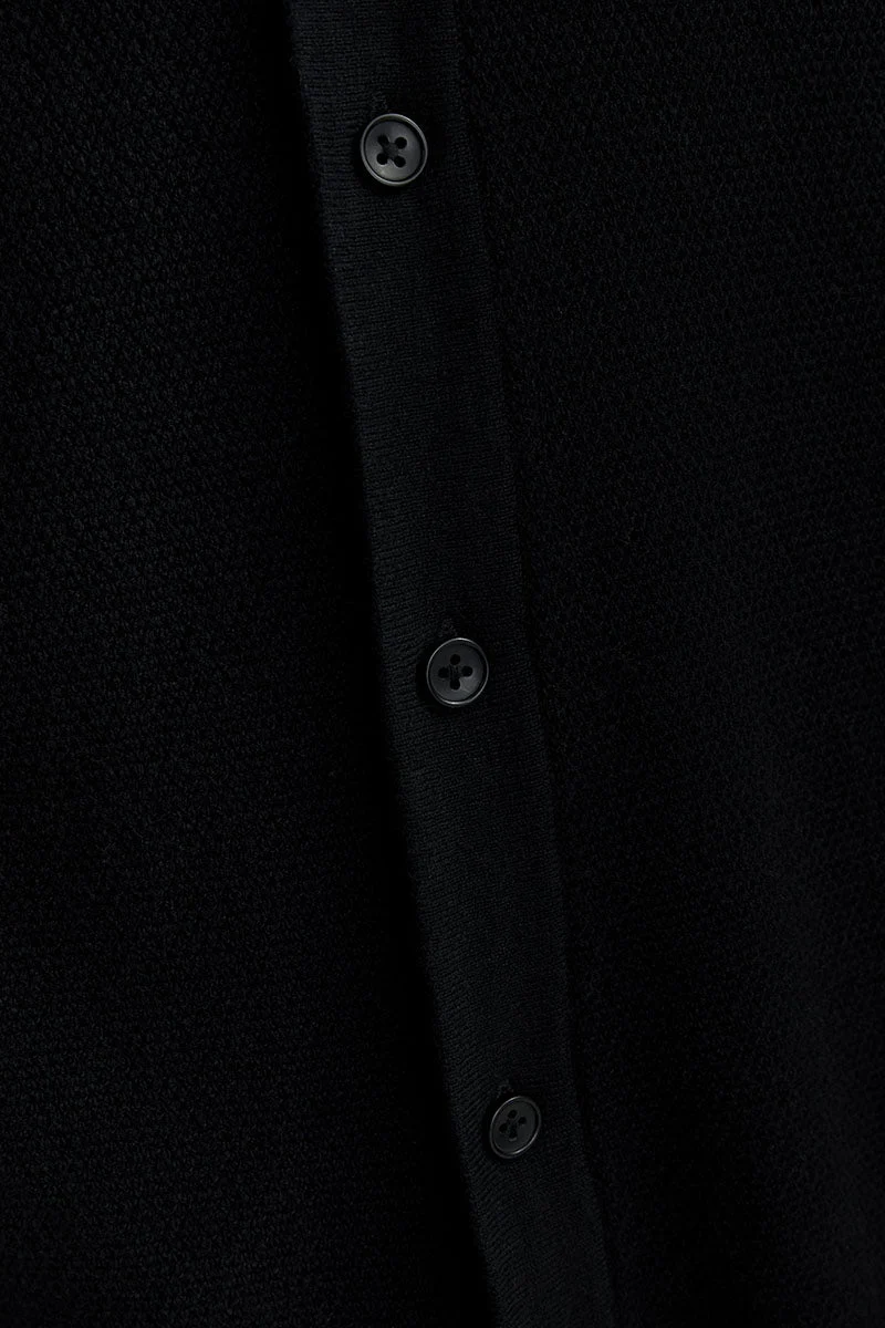 Jack & Jones Emil Knit Structure Shirt SS Black - Image 4