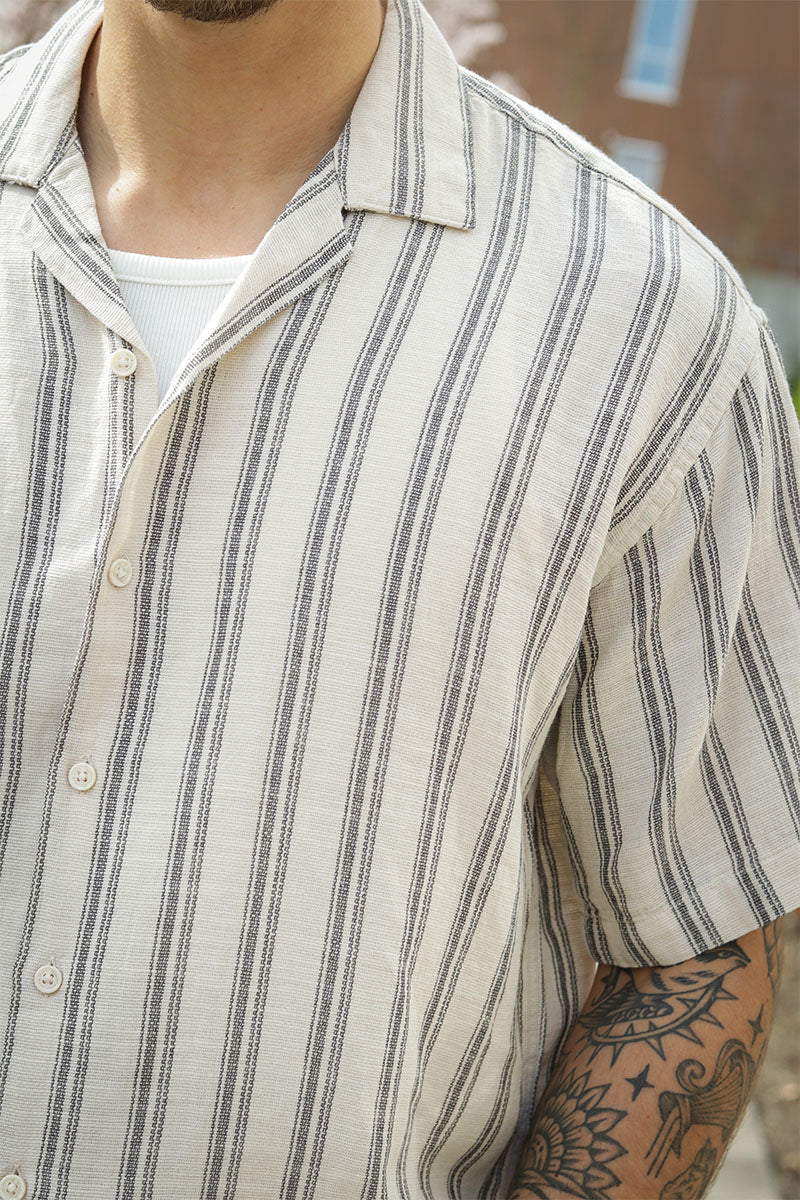 Jack & Jones Enzo Stripe Resort Shirt SS Moonbeam - Image 3
