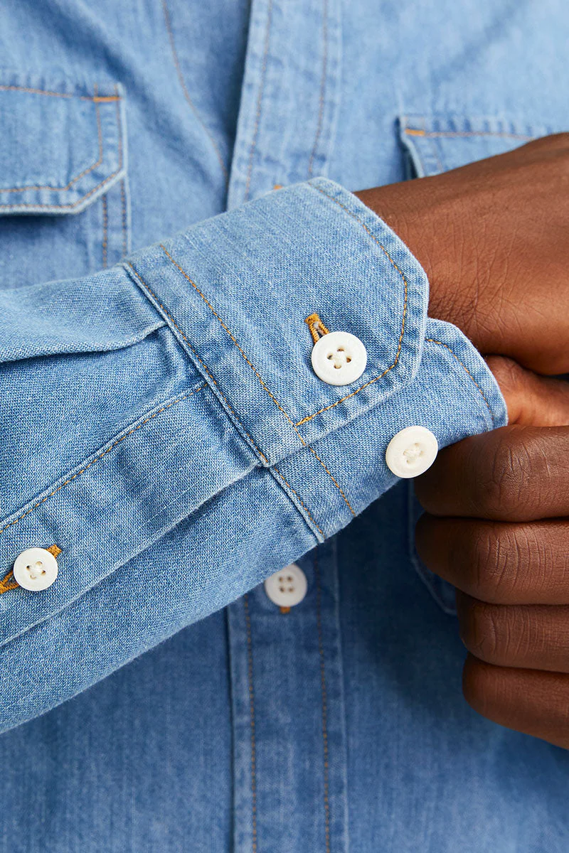 Jack & Jones Travis Shirt LS Light Blue Denim - Image 5