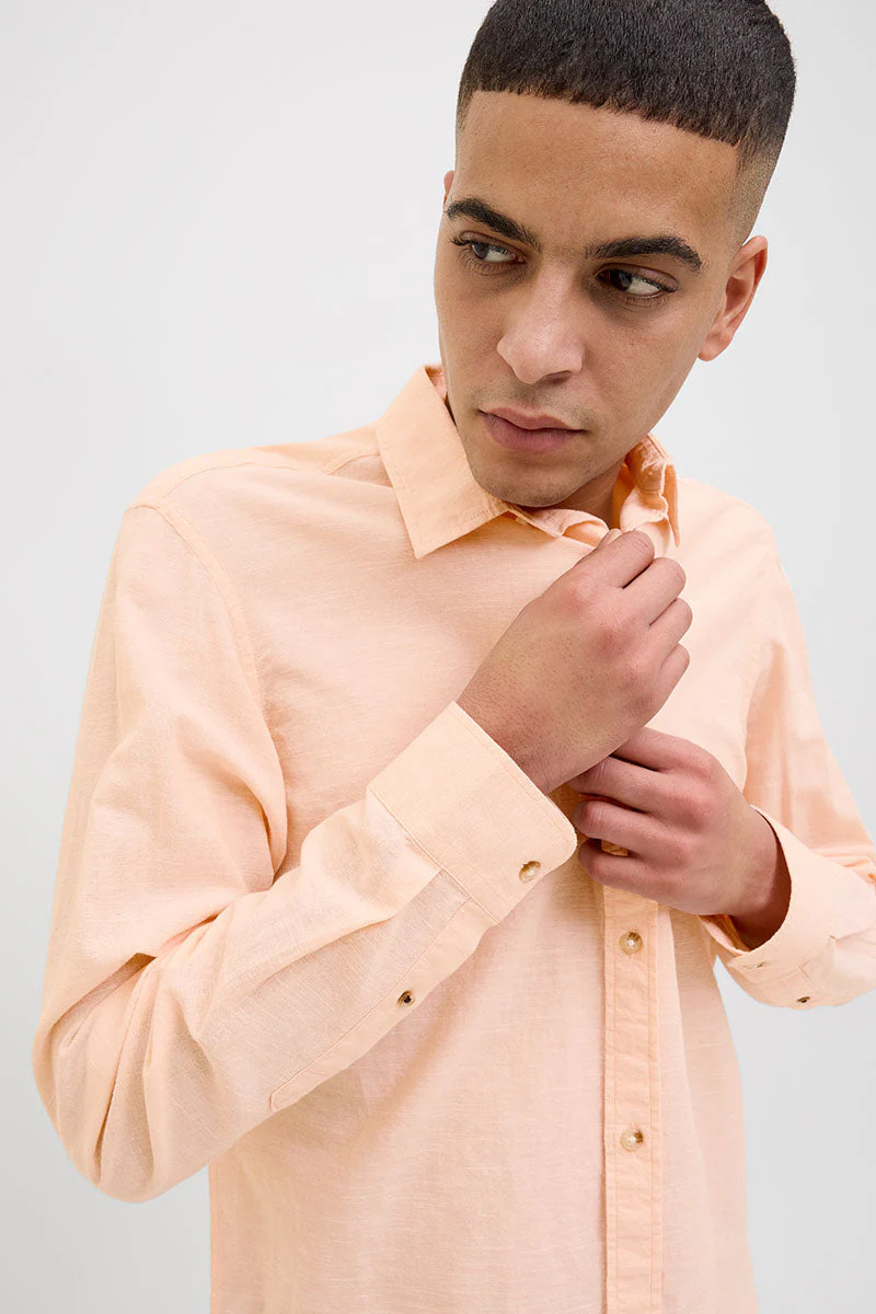 Jack & Jones Summer Shirt LS Peach Parfait - Image 5