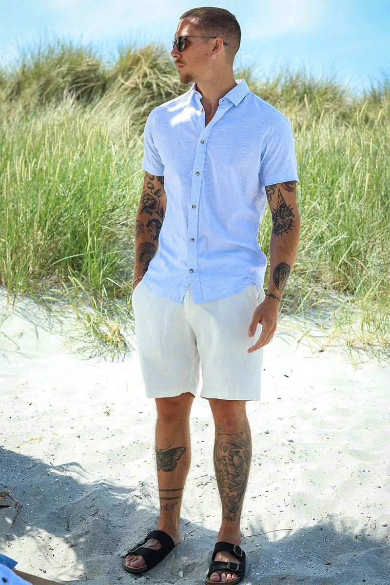 Jack & Jones Summer Shirt SS Cashmere Blue Stripe - Image 4