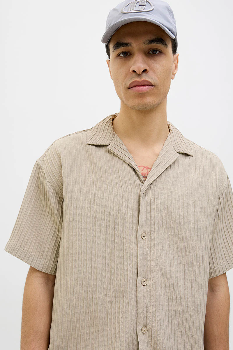Jack & Jones Massimo Resort Shirt SS Oxford Tan - Image 3