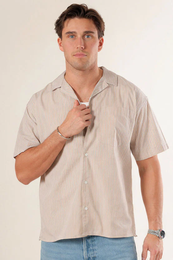 Jack & Jones Cody Poplin Resort Shirt SS Oxford Tan - Image 4