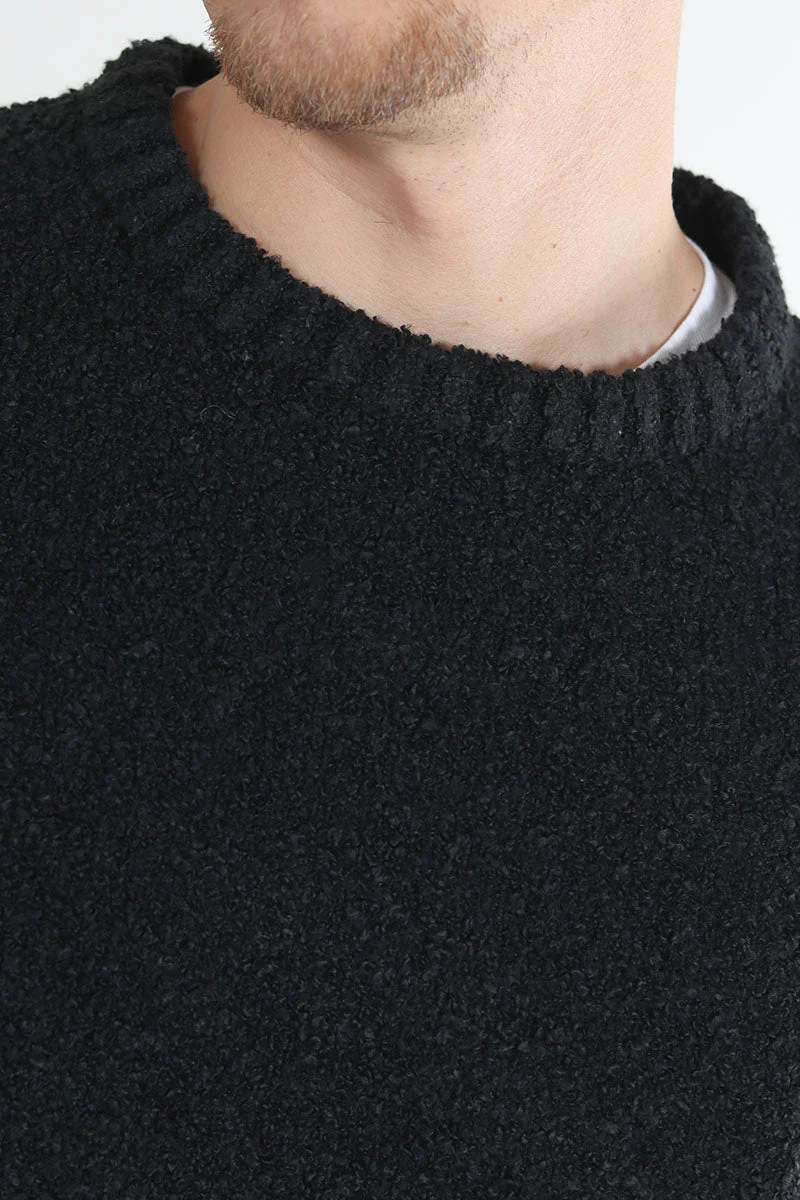 ONLY & SONS Rory Boucle Crew Knit Black - Image 3